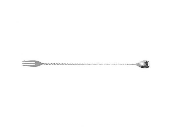 Barskje Twisted Trident rf stål L:400mm Med gaffel i ene enden
